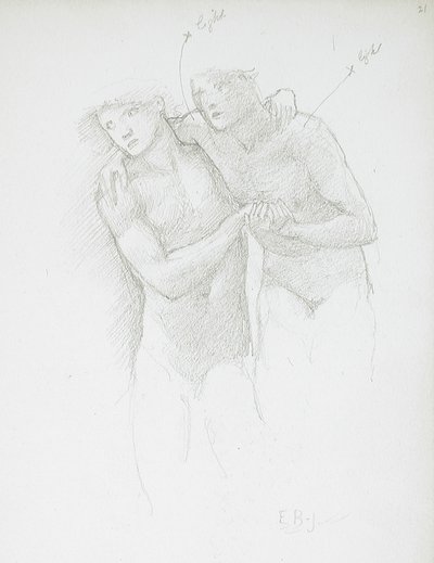 Dois nus de Edward Burne-Jones
