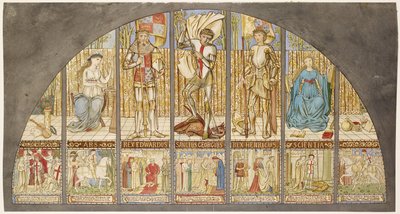 Guerras das Rosas - Eduardo IV, Henrique VI, São Jorge com Alegoria de Edward Burne-Jones