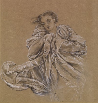 Winter - Studie von fliegendem Draperie von Edward Burne Jones