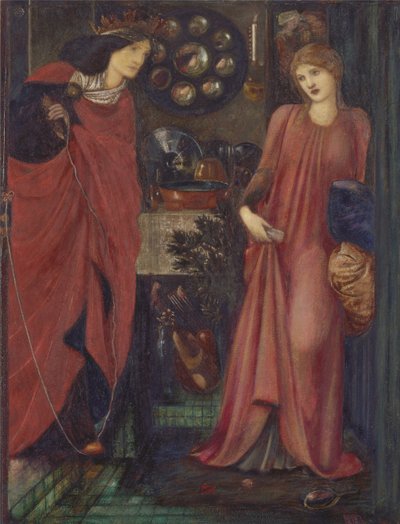 A bela Rosamund e a rainha Eleanor de Edward Burne Jones