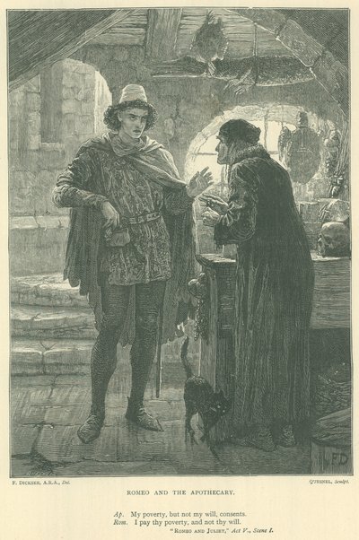Ilustração para Romeu e Julieta de Edward Burne Jones