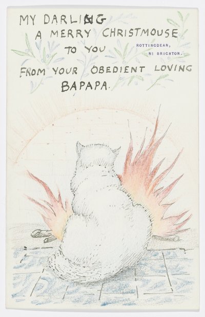 Carta para a neta do artista, Angela Thirkell (lápis sobre papel) de Edward Burne Jones