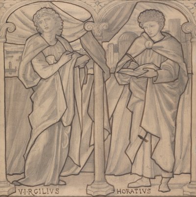 Desenho preparatório para uma janela de vidro manchado, Virgil e Horace de Edward Burne Jones