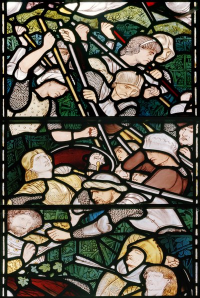 A Batalha de Beth Horon, 1862-3 (vitral) de Edward Burne Jones