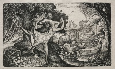 Festa de Cyder: Uma Visão de Alegria e Ação de Graças, 1829. de Edward Calvert