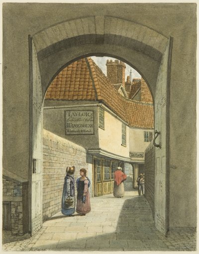 Bridewell Bridge and Gates (lápis e aguarela sobre papel) de Edward Cashin