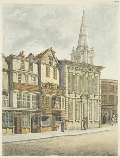 Antiga Câmara Municipal, derrubada em 1824 (lápis e aguarela sobre papel) de Edward Cashin
