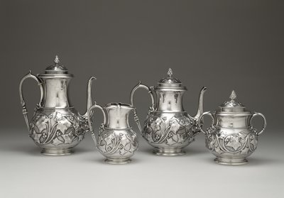 Serviço de café e chá, c. 1856-1859 (prata e marfim) de Edward Chandler Moore