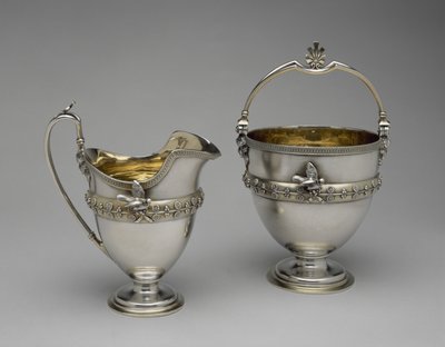Cesta de creme e cesto de açúcar, c. 1865-1869 (prata e dourado prateado) de Edward Chandler Moore