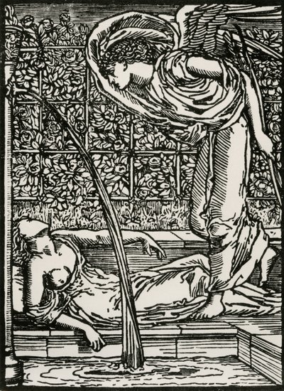 A Primeira Visão do Cupido de Psyche de Edward Coley (after) Burne Jones