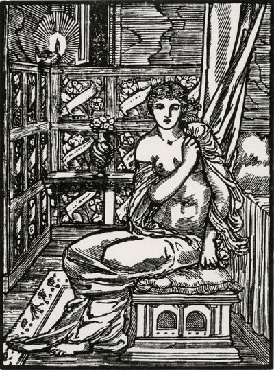 Psiquê esperando o Cupido de Edward Coley (after) Burne Jones