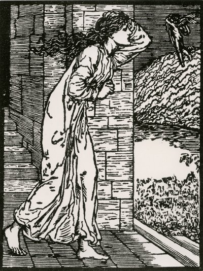 Psique a sair à pressa do Palácio de Edward Coley (after) Burne Jones