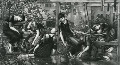 A Quadra do Jardim, da Série Briar Rose de Edward Coley (after) Burne Jones