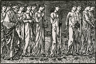 A procissão para a colina de Edward Coley (after) Burne Jones