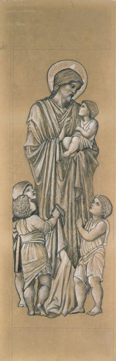 Cristo abençoa as criancinhas de Edward Coley Burne Jones