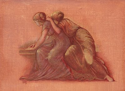 Figuren auf einem Balkon von Edward Coley Burne-Jones