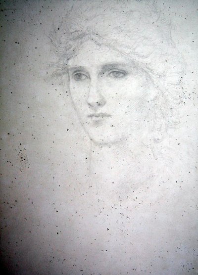 Estudo da cabeça - Bessie Keane, c.1898 (lápis sobre papel) de Edward Coley Burne Jones