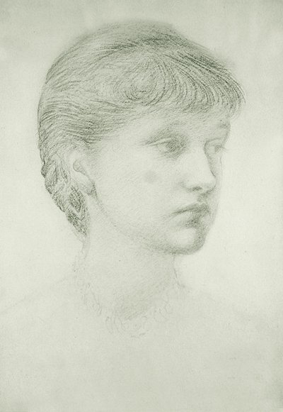 Retrato de Madeleine Wyndham (giz verde sobre papel) de Edward Coley Burne Jones