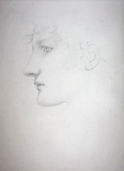 Estudo de uma cabeça - Bessie Keane, c.1893 (lápis sobre papel) de Edward Coley Burne Jones