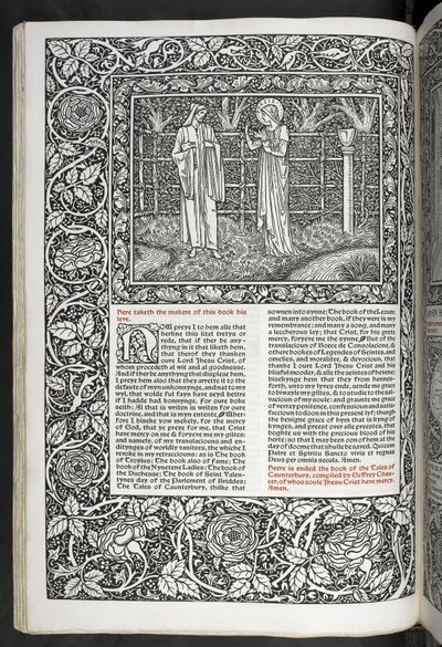 "As Obras de Geoffrey Chaucer agora impressas com imagens desenhadas por Sir Edward Burne-Jones de Edward Coley Burne Jones