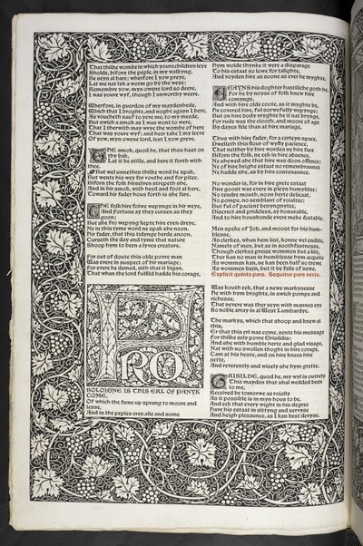 "As Obras de Geoffrey Chaucer agora impressas com imagens desenhadas por Sir Edward Burne-Jones de Edward Coley Burne Jones