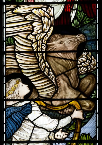 Detalhe de anjo e touro, Rivers of Paradise, 1875 de Edward Burne Jones