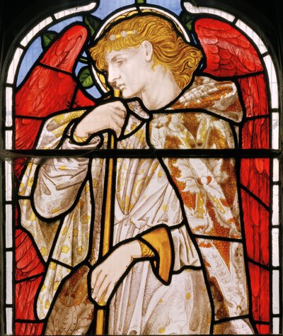 Cheddleton, Morris, Marshall, Faulkner & Co, Edward Burne-Jones, Anjo da Trombeta, 1869 de Edward Burne Jones
