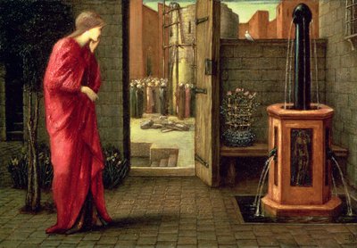 Danae beobachtet den Bau des bronzenen Turms, 1872 von Edward Burne Jones