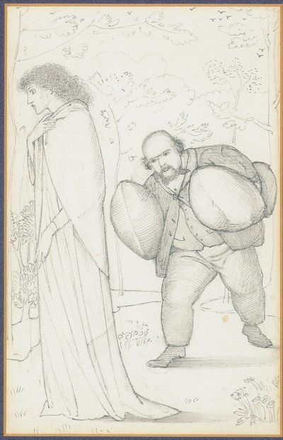 Dante Gabriel Rossetti trazendo almofadas para Jane Morris de Edward Burne Jones