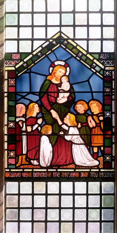 Detalhe de Cristo abençoando as crianças, 1861 detalhe de vidro manchado de 150156 de Edward Burne Jones
