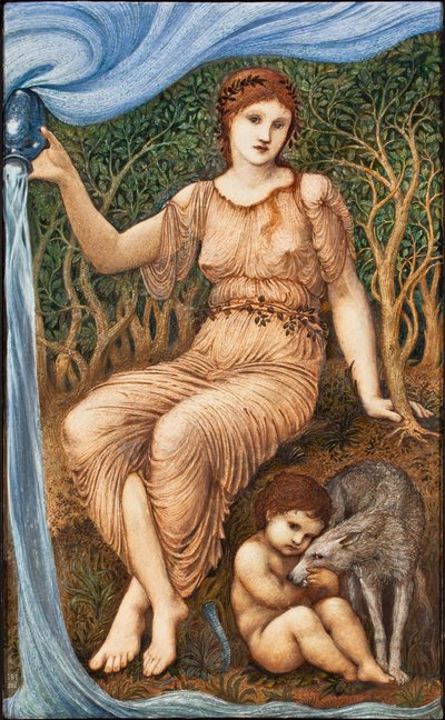 Mãe Terra, 1882 (encáustica no painel) de Edward Burne Jones