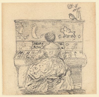 Georgiana Burne-Jones ao piano de Edward Burne Jones