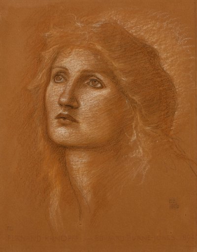 Cabeça de uma mulher, 1890 de Edward Burne Jones