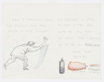 Carta para a neta do artista, Angela Thirkell (lápis sobre papel) de Edward Burne Jones