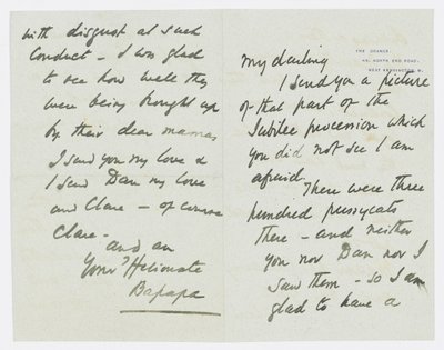 Carta para a neta do artista, Angela Thirkell (lápis sobre papel) de Edward Burne Jones