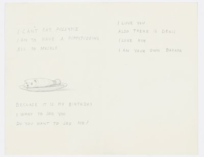 Carta para a neta do artista, Angela Thirkell (lápis sobre papel) de Edward Burne Jones