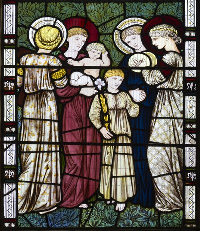 Mães e Filhos, 1865 (vitrais) de Edward Burne Jones