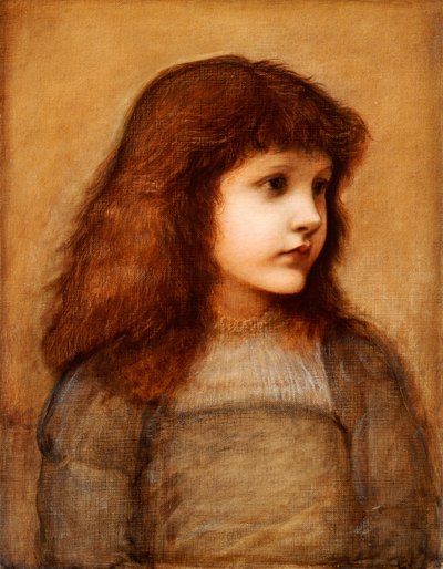 Retrato de Gertie Lewis, metade do comprimento, 1879-80 de Edward Burne Jones