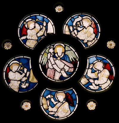 Rosácea, 1866 (vitral) de Edward Burne Jones