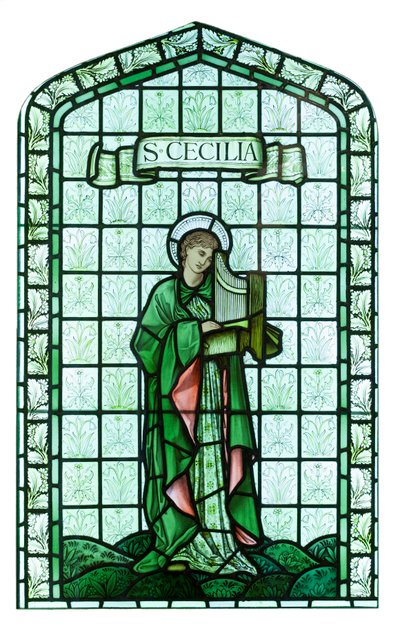 Santa Cecília, c.1897, Edward Burne Jones (vitrais, pinturas e chumbo) de Edward Coley Burne Jones