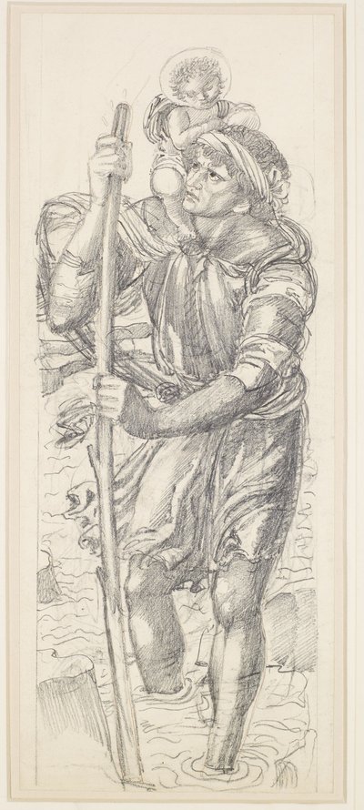 São Cristóvão e o Menino Cristo de Edward Coley Burne Jones
