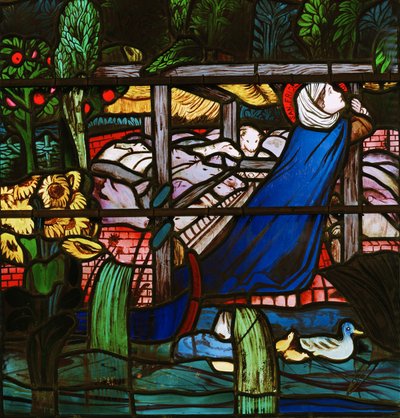 St Frideswide, detalhe, 1859 (vitral) de Edward Burne Jones