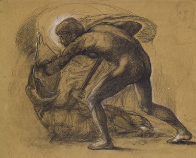 São Jorge e o Dragão (lápis sobre papel) de Edward Burne Jones
