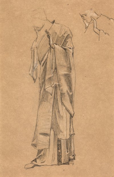 Estudo associado a "O Sonho de Lancelot" de Edward Burne Jones