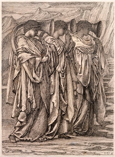 Estudo para "O desafio no deserto", c.1875 de Edward Burne Jones