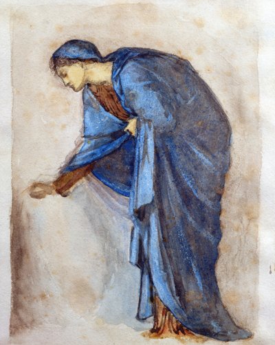 Estudo para uma figura da Virgem (wc) de Edward Burne Jones
