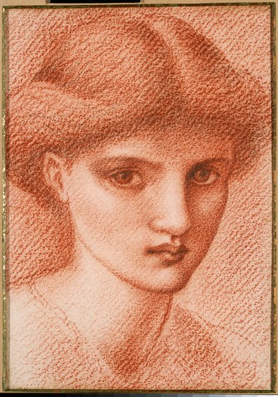 Estudo da cabeça de uma garota de Edward Burne Jones