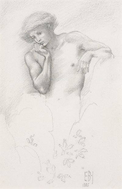 Estudo de uma fada da colina para "Arthur in Avalon", 1885 de Edward Burne Jones