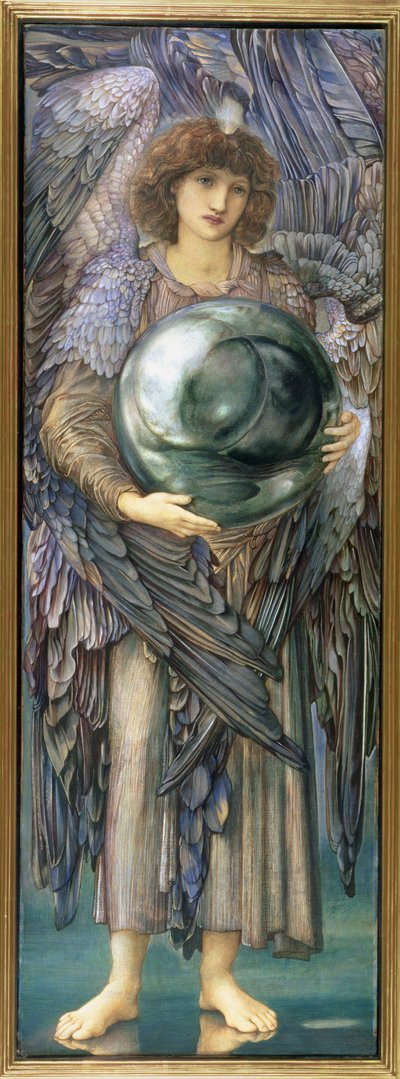 Os Dias da Criação: o Primeiro Dia, 1870-76 (wc, guache, concha ouro e tinta platina no painel coberto de linho preparado com zinco) de Edward Burne Jones