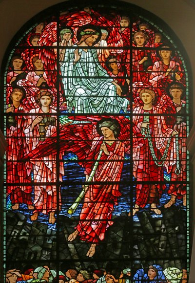 O último julgamento, 1885-1897 (vitral) de Edward Burne Jones